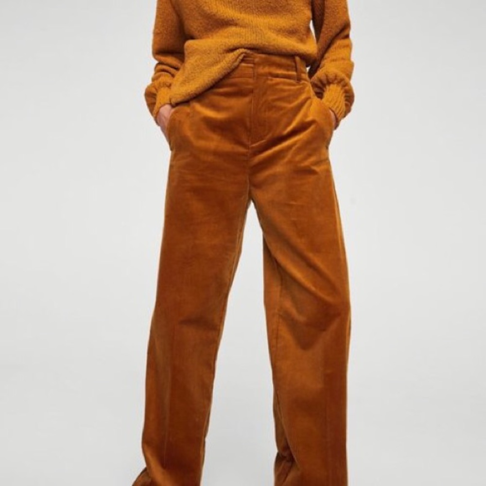 Zara High Waist Corduroy Pants